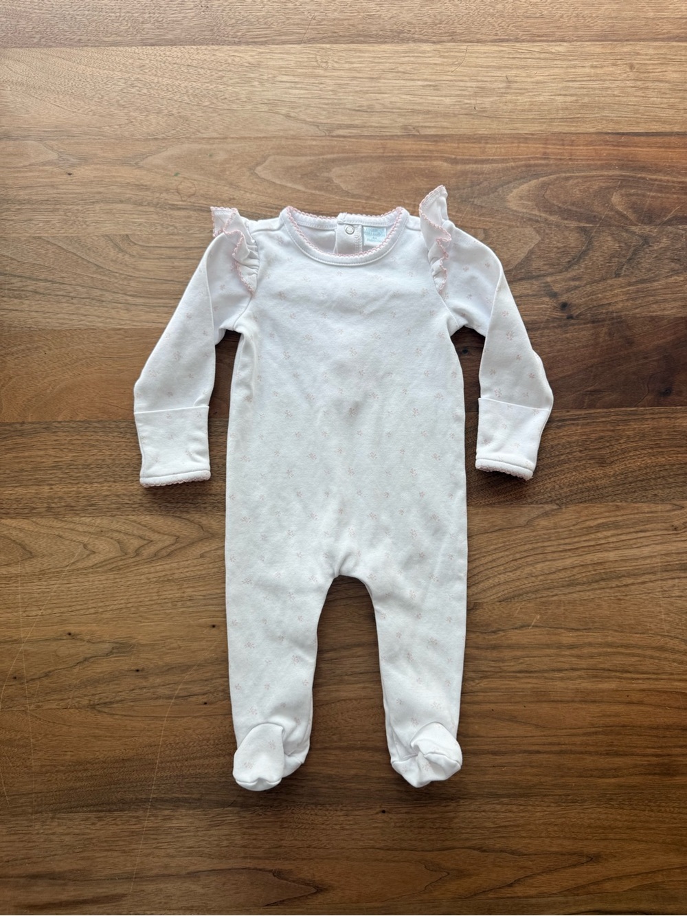 Edgehill Collection Baby Girl Pink Floral Ruffle Footie Sleeper Outfit size 6M